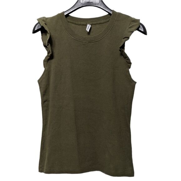 WISHLIST Ribbed Ruffle Tank Top L - Picture 1 of 5